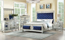 Varian - Blue Velvet & Mirrored - Queen Bed - Ornate Home