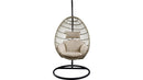 Vasant - Beige & Brown - Patio Swing Chair w/ Stand - Ornate Home