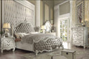 Versailles Vintage Gray PU & Bone White Queen Bed - Ornate Home