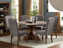 Vesper - Beige Marble & Brown - Round Dining Table - Ornate Home