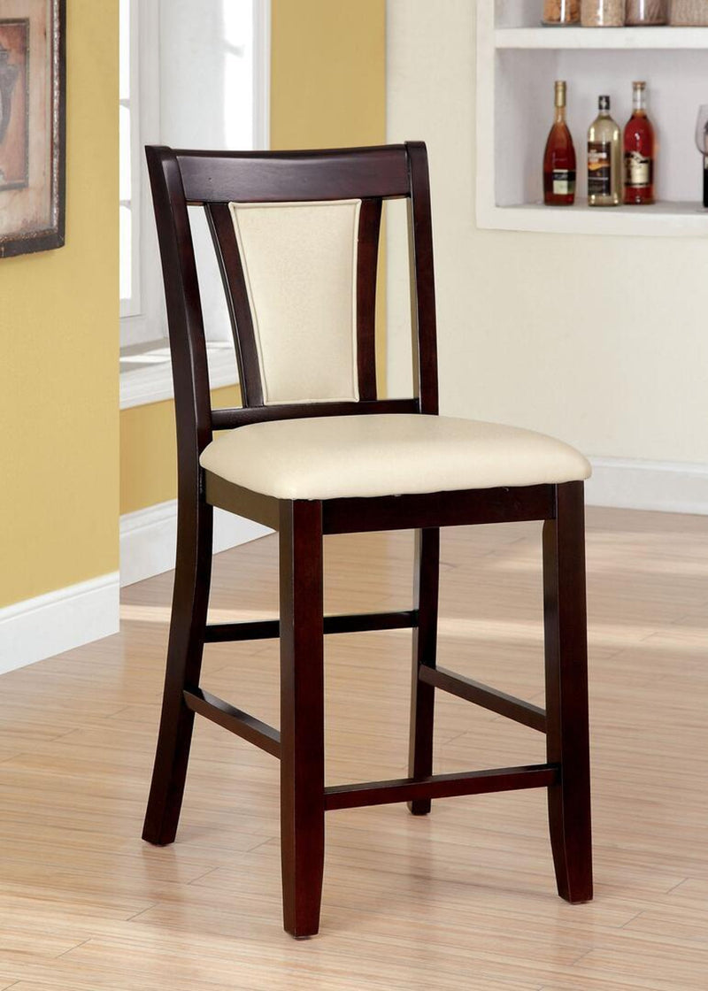 Brent II Dark Cherry & Ivory 7pc Counter Ht. Dining Room Set