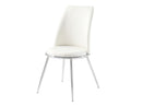 Weizor White PU & Chrome Side Chair - Ornate Home